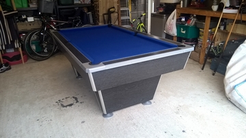 7ft black pool table