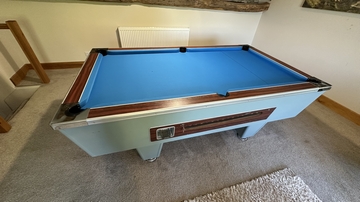7ft Pool table recovered with electric blue cloth