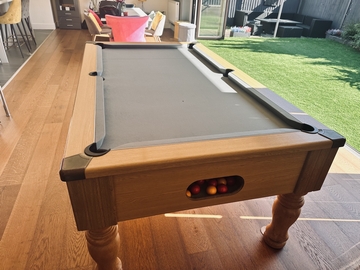 7ft Pool Table Recovering with Strachan Grey Pool Cloth